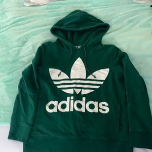 Small adidas trefoil green hoodie